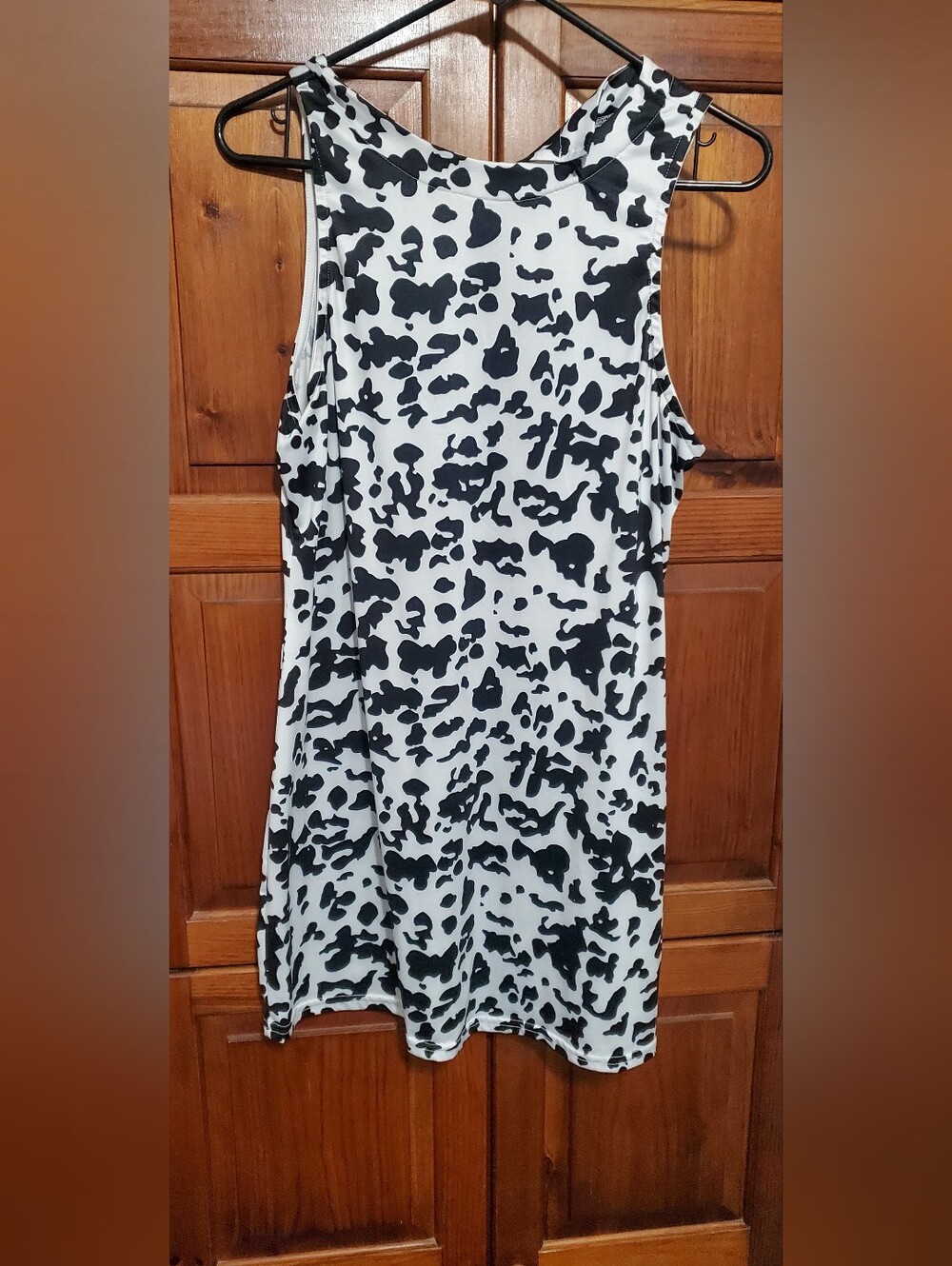 Mini Black & Whitw Cow Print Dress
